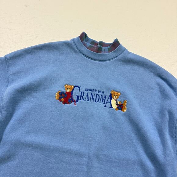 Vintage 90s Bernie’s Glen Grandma Crewneck Embroidered Sweatshirt, Size XXL - Picture 5 of 8
